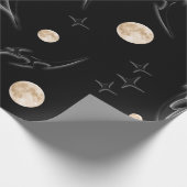 Papier Cadeau Dark Gothic Moon & Stars Wrapping Paper  (Coin)