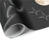 Papier Cadeau Dark Gothic Moon & Stars Wrapping Paper  (Coin rond)