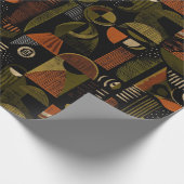 Papier Cadeau Dark Mid Century Geometric Pattern (1) (Coin)