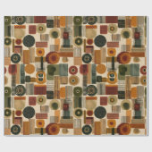 Papier Cadeau Dark Mid Century Geometric Pattern (2) (Plat)