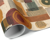 Papier Cadeau Dark Mid Century Geometric Pattern (2) (Coin rond)