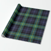 Papier Cadeau Dark Moody Navy and Forest Green Tartan Plaid (Déroulé)