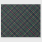 Papier Cadeau Dark Navy Blue Red Green Plaid Pattern Holiday (Plat)