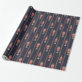 Papier Cadeau Dark Navy Nussknacker Retro Christmas Pattern (Déroulé)