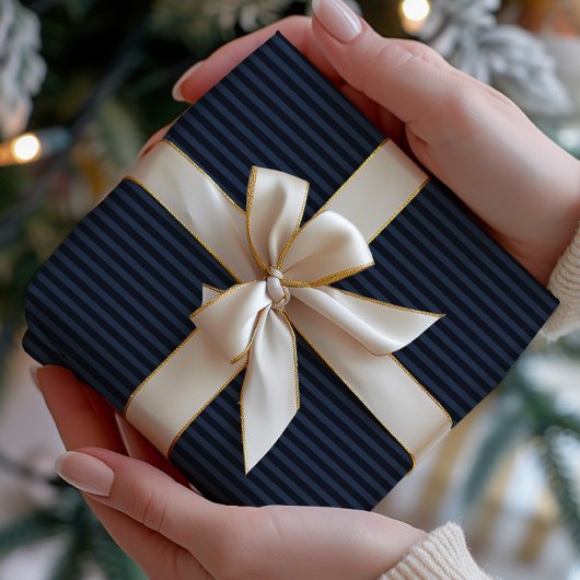 Papier Cadeau Dark Navy Striped