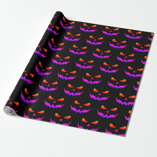 Papier Cadeau Dark Pumpkin Glow (Déroulé)