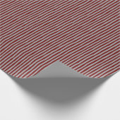 Papier Cadeau Dark Red & Gray Wonky Stripes (Coin)