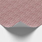 Papier Cadeau Dark Red & White Wonky Stripes (Coin)