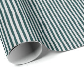 Papier Cadeau Dark Teal & Light Gray Wonky Stripes (Coin rond)