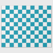 Papier Cadeau Dark turquoise checkered  (Plat)