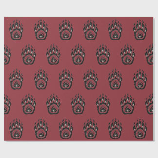 Papier cadeau d'art folklorique à motif d'empreint