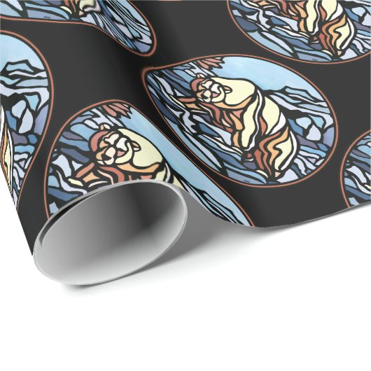 Papier cadeau d'art tribal papier à enveloppement  (Coin rond)