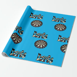 Papier Cadeau Darts Logo Et Dartboard,
