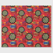 Papier Cadeau Darts Player Dartboards Comic Book Motif (Plat)