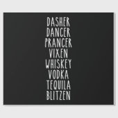 Papier Cadeau Dasher Dancer Prancer Vixen Whiskey Vodka (Plat)