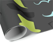 Papier Cadeau Dashing Little Man Mustache Party (Coin rond)