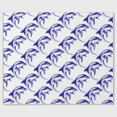 Papier Cadeau Dauphin bleu (Plat)