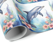 Papier Cadeau Dauphin de mer (Coin rond)