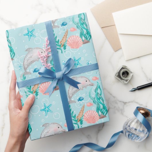 Papier Cadeau Dauphin Ocean Life (Cadeaux)