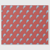 Papier Cadeau Dauphin souriant mignon (Plat)