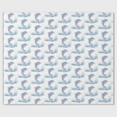 Papier Cadeau Dauphins dans l'eau qui éclate (Plat)