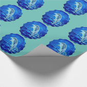 Papier Cadeau Dauphins de la mer Bleue (Coin)