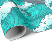 Papier Cadeau Dauphins et vagues (Coin rond)