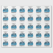 Papier Cadeau Dauphins Nageant Ensemble Amitié (Plat)