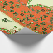 Papier Cadeau DAY ORANGE ET SHAMROCK St. Patricks (Coin)