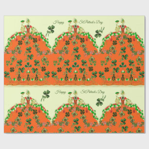 Papier Cadeau DAY ORANGE ET SHAMROCK St. Patricks