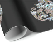 Papier Cadeau Dazzling Damask Français Élégant vacances (Coin rond)