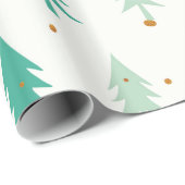 Papier Cadeau De beaux arbres verts (Coin rond)