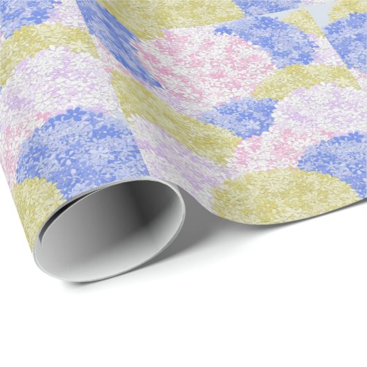 Papier Cadeau De Beaux Champs D'Hydrangée (Coin rond)