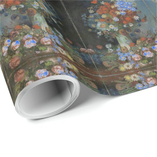 Papier Cadeau De belles fleurs dans un vase (Coin rond)