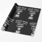 Papier Cadeau De Bonnes Idées Commencent Par Un Grand Café (Déroulé)