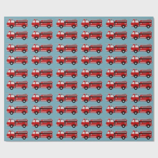 Papier cadeau de camion feu rouge (Plat)