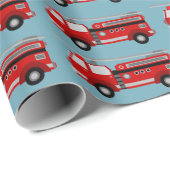 Papier cadeau de camion feu rouge (Coin rond)