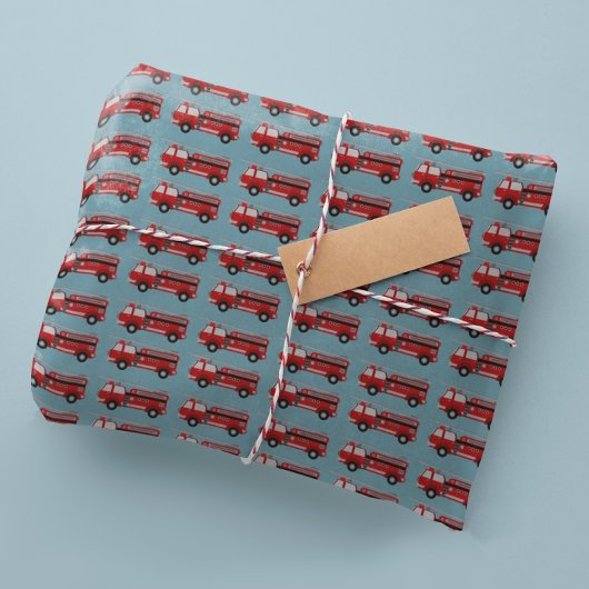 Papier cadeau de camion feu rouge