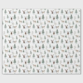 Papier cadeau de cerfs de bois rustique (Plat)