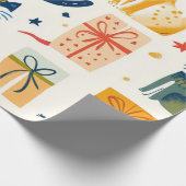 Papier cadeau de chat mignonne - Festive Feline (Coin)