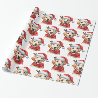 Papier cadeau de Chiens de Noël du Labrador