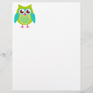 Papier Cadeau de Chouettes vertes