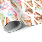 Papier Cadeau De délicieux cônes de crème glacée (Coin rond)