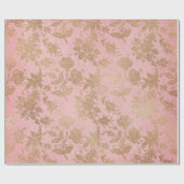 Papier cadeau de dentelle rose et or (Plat)