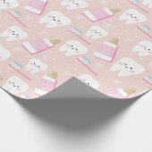Papier cadeau de dents propres pour fille (Coin)