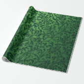 Papier cadeau de fête fleuri vert victorien classi (Déroulé)