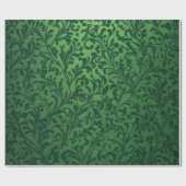 Papier cadeau de fête floral vert victorien classi (Plat)
