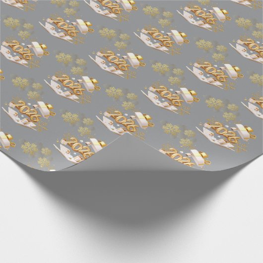 Papier Cadeau de Fête Moderne en Or (Coin)