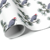 Papier cadeau de fêtes de Pin Crow (Coin rond)