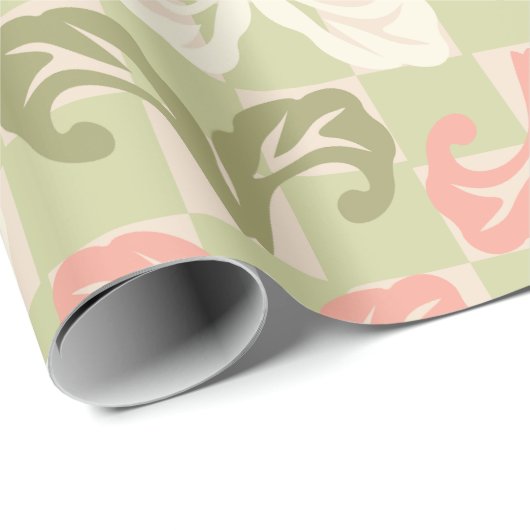 Papier cadeau de feuille de chèques (Coin rond)